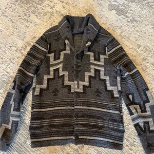 Lucky Brand Heavy Shawl Collar Southwestern Cardigan Sweater M